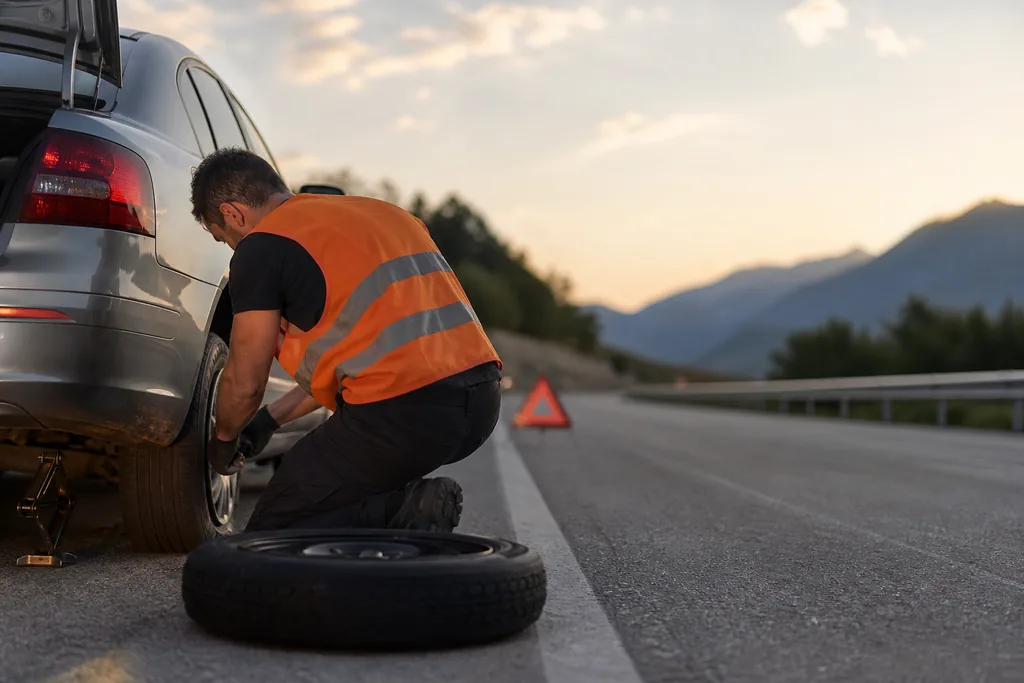 Dépannage crevaison et changement de roue sur route alpine près d'Annemasse (74), assistance rapide 24h/24